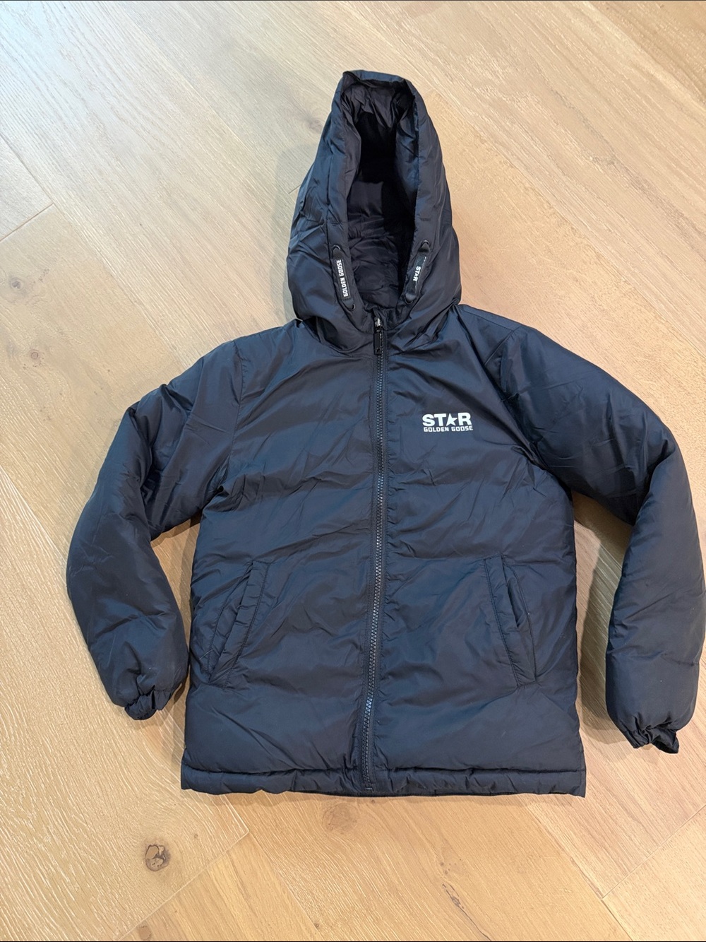 Golden Goose Black Puffer Jacket with Hood